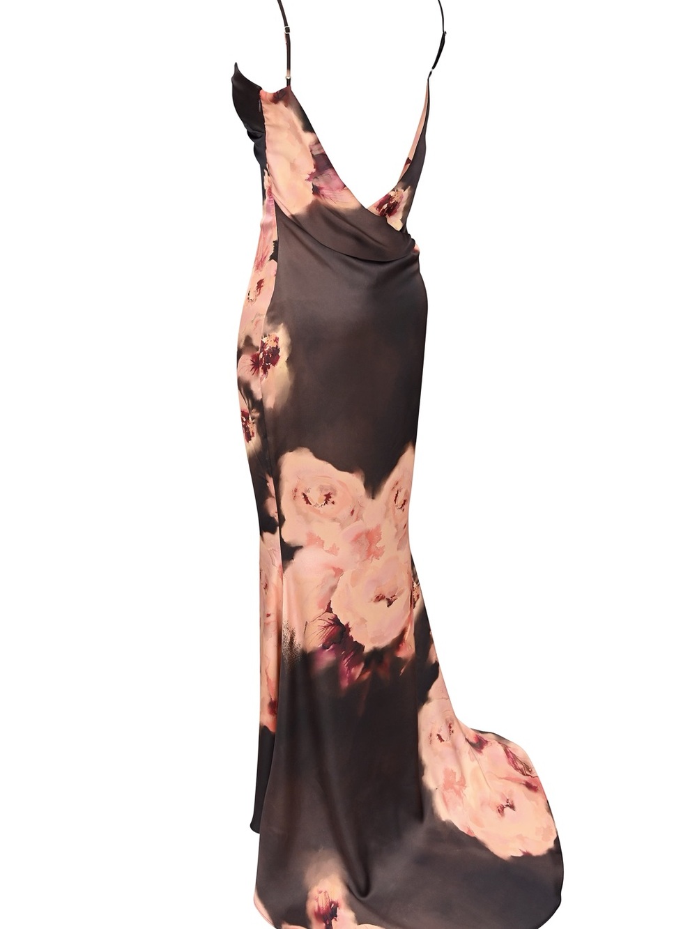 House of CB Brown Maxi Slip Dress with Blush Floral Print - Picture 7 of 8
